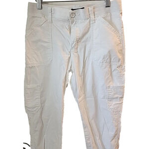 Lee Relaxed Fit Mid Rise Women's Capri's Size 14 Medium White Capri Cargo Cotton